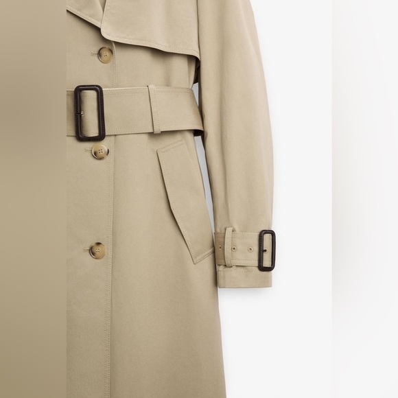NWT. Zara Taupe Brown ZW Collection Water Repellent Trench Coat. Size S. - Picture 8 of 12